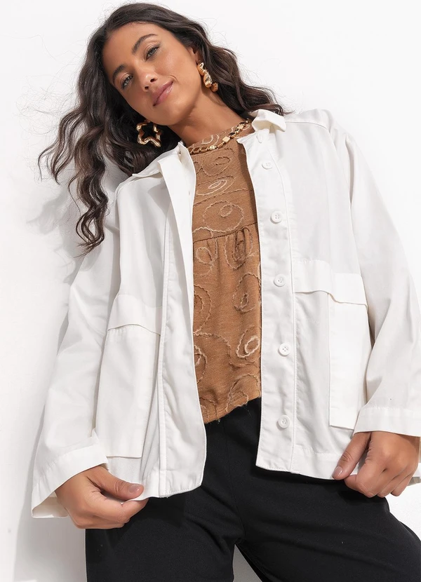 Quintess - Jaqueta Off White em Sarja 5