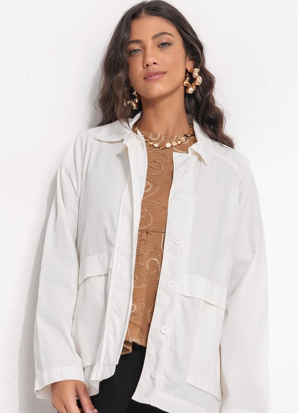 Quintess - Jaqueta Off White em Sarja 6