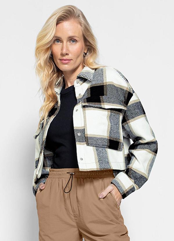 Enfim - Jaqueta Oversized em Tweed Preto