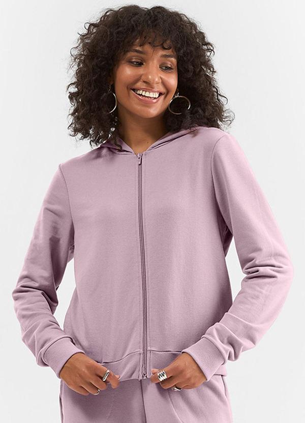 Rovitex - Jaqueta Peluciada em Moletom Rovitex Rosa