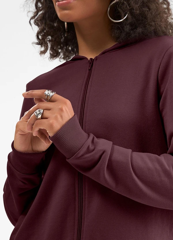 Rovitex - Jaqueta Peluciada em Moletom Rovitex Vermelho 5