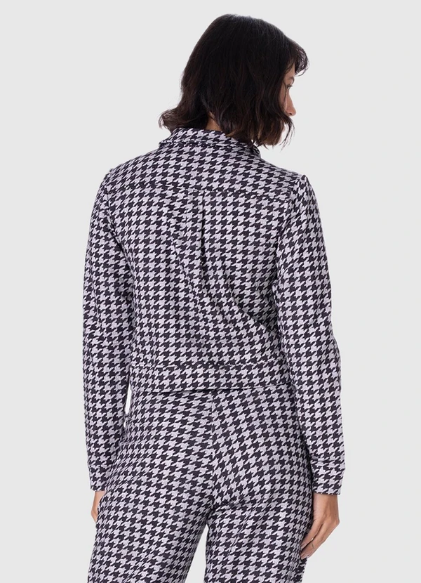 Malwee - Jaqueta Pied de Poule em Moletom Preto 2