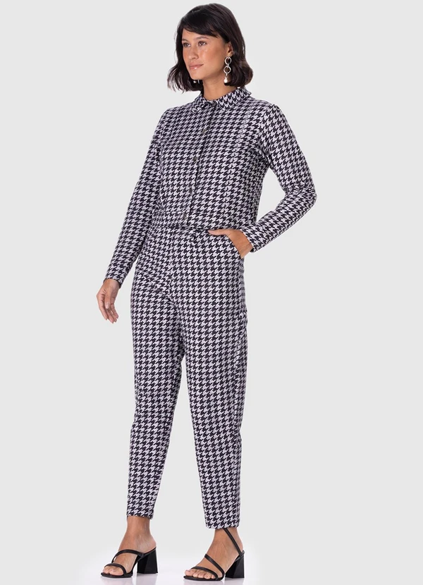 Malwee - Jaqueta Pied de Poule em Moletom Preto 3