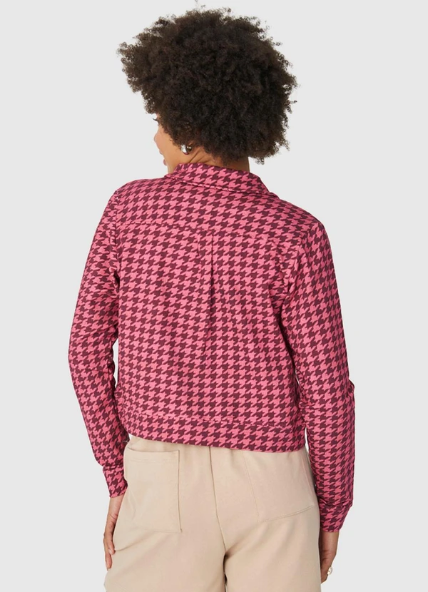 Malwee - Jaqueta Pied de Poule em Moletom Rosa 2