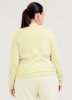Cativa - Jaqueta Plus Size em Cotton  Amarelo Claro - CATIVA
