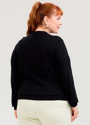 Cativa - Jaqueta Plus Size em Cotton  Preto - CATIVA