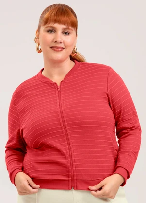 Cativa - Jaqueta Plus Size em Cotton  Vermelho - CATIVA