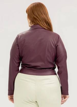 Cativa - Jaqueta Plus Size em Material Sintético Roxo - CATIVA