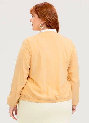 Cativa - Jaqueta Plus Size em Viscose  Amarelo Claro - CATIVA