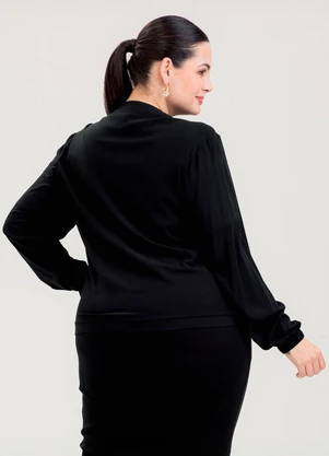 Cativa - Jaqueta Plus Size em Viscose  Preto - CATIVA