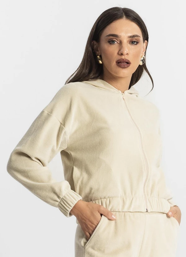 Endless - Jaqueta Plush com Capuz Bege 4