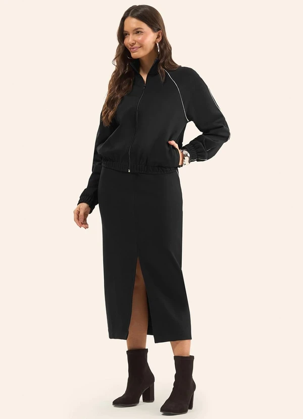 Rovitex - Jaqueta Ponto Roma Manga Raglan Preto 2