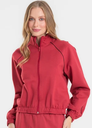 Rovitex - Jaqueta Ponto Roma Manga Raglan Vermelho - ROVITEX