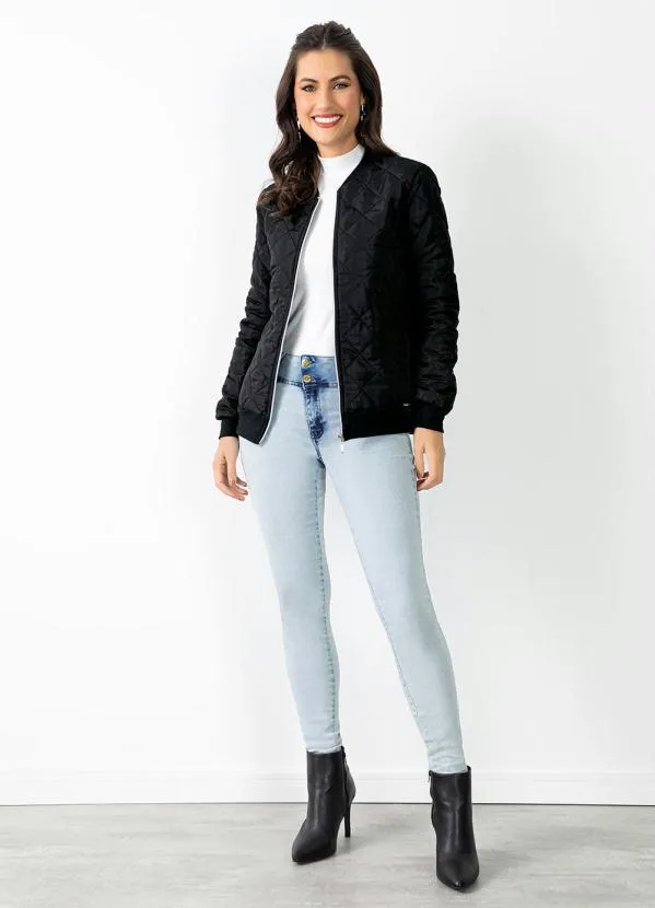 Quintess - Jaqueta Preta com Abertura em Zíper 8