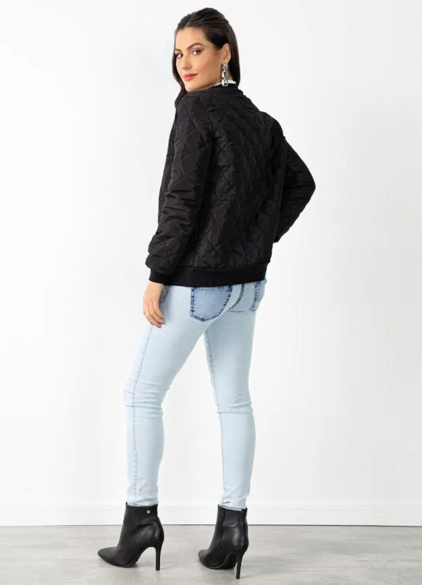 Quintess - Jaqueta Preta com Abertura em Zíper 7