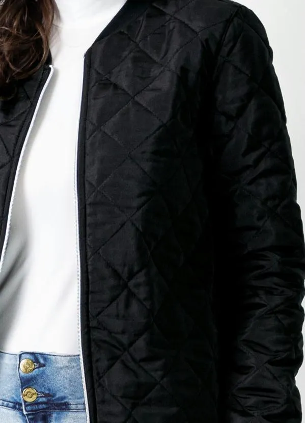 Quintess - Jaqueta Preta com Abertura em Zíper 6