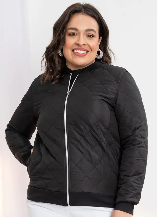 Quintess - Jaqueta Preta com Abertura em Zíper 5