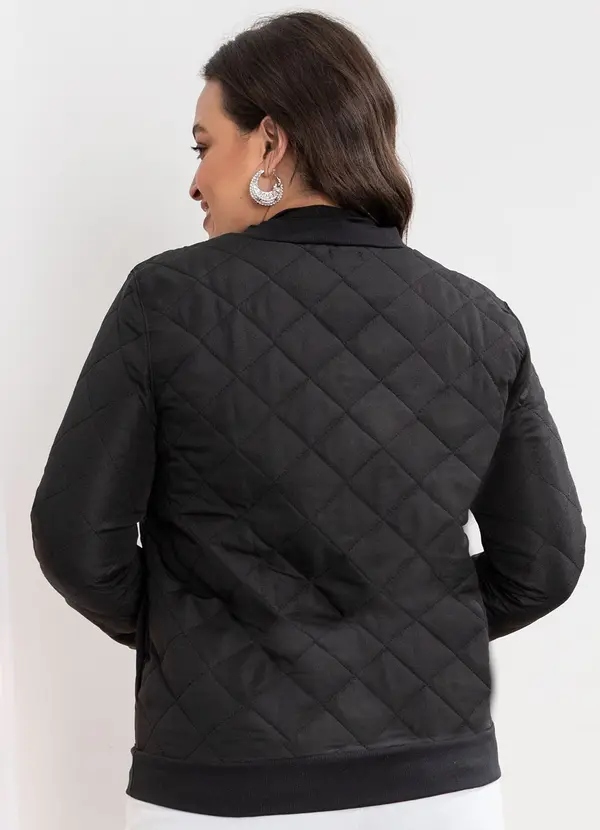 Quintess - Jaqueta Preta com Abertura em Zíper 4