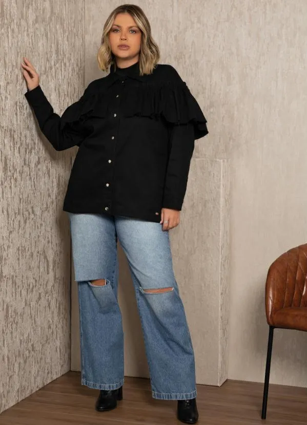 Quintess - Jaqueta Preta com Babados 2