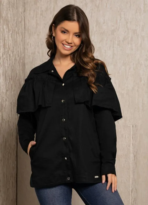 Quintess - Jaqueta Preta com Babados 11