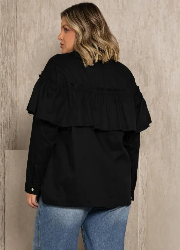 Quintess - Jaqueta Preta com Babados 5