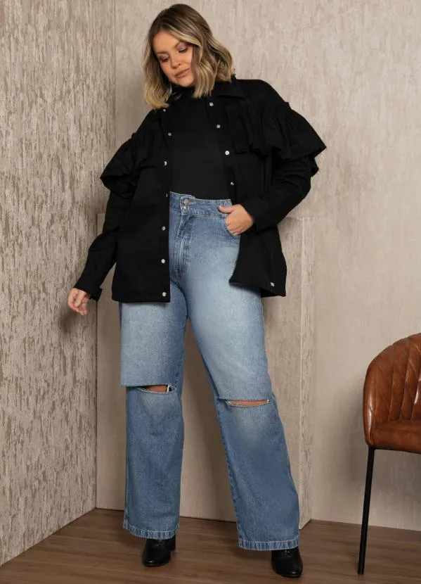 Quintess - Jaqueta Preta com Babados 4