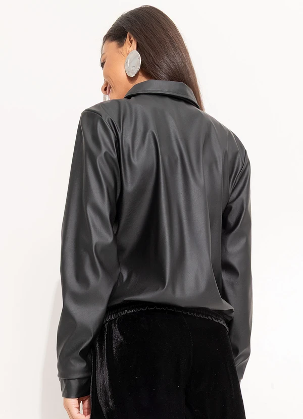 Quintess - Jaqueta Preta em Material Sintético 2