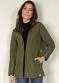 Quintess - Jaqueta Puff Preta com Capuz e Bolsos - variação: Verde