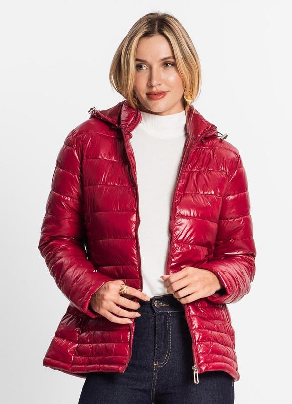 Endless - Jaqueta Puffer com Capuz Vermelho