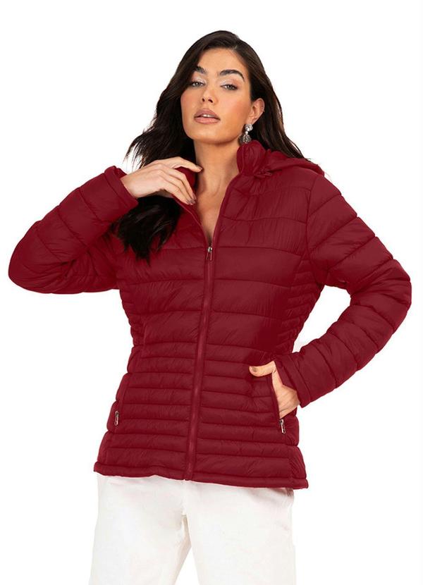 Endless - Jaqueta Puffer com Capuz Vermelho 4