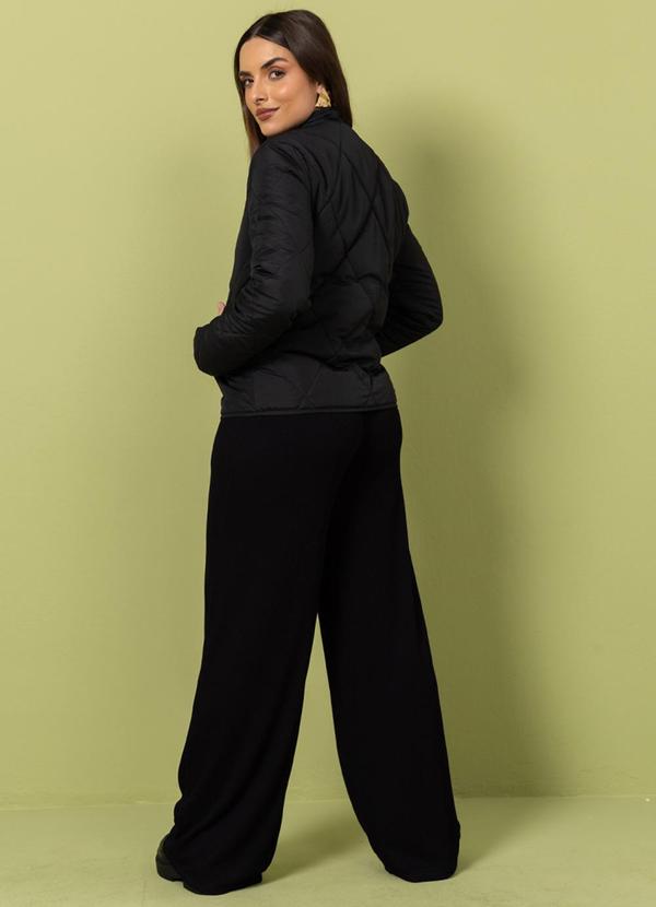 Cativa - Jaqueta Puffer com Zíper e Bolsos Preto 4