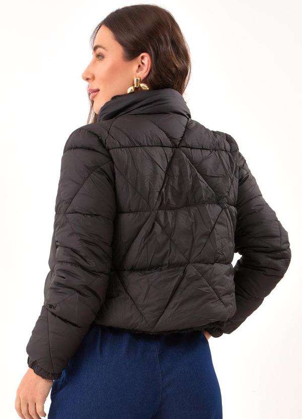 Quintess - Jaqueta Puffer Dupla Face Preto em Matelassê 3