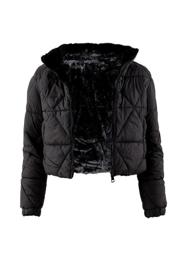 Quintess - Jaqueta Puffer Dupla Face Preto em Matelassê 7