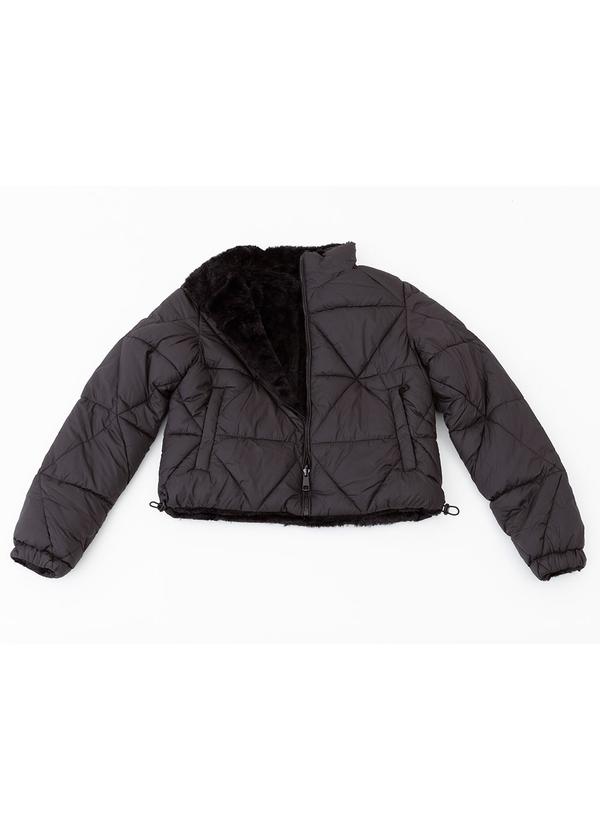 Quintess - Jaqueta Puffer Dupla Face Preto em Matelassê 8