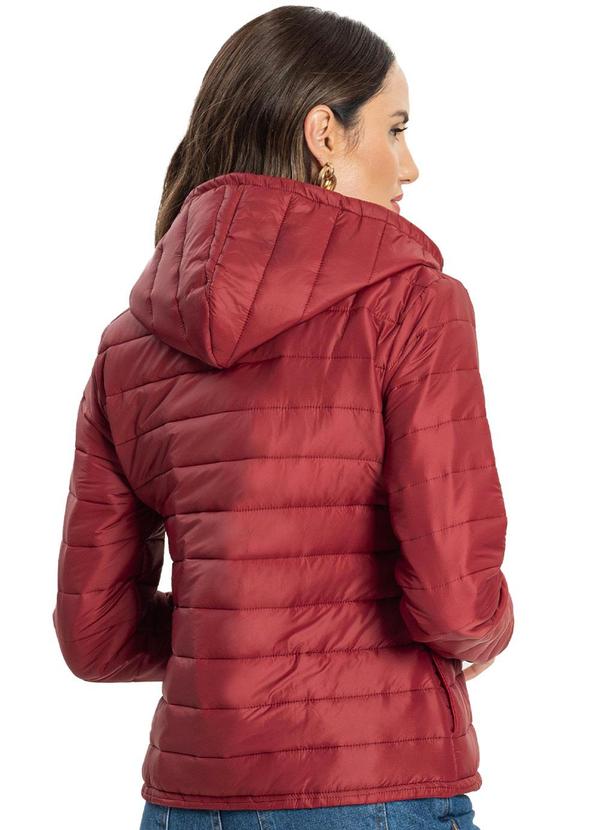 Endless - Jaqueta Puffer Feminina Capuz Matelassê Vermelho 2