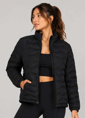 Rovitex - Jaqueta Puffer Feminina com Bolsos Preto - ROVITEX