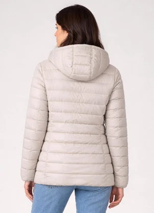 Rovitex - Jaqueta Puffer Feminina com Capuz Bege - ROVITEX
