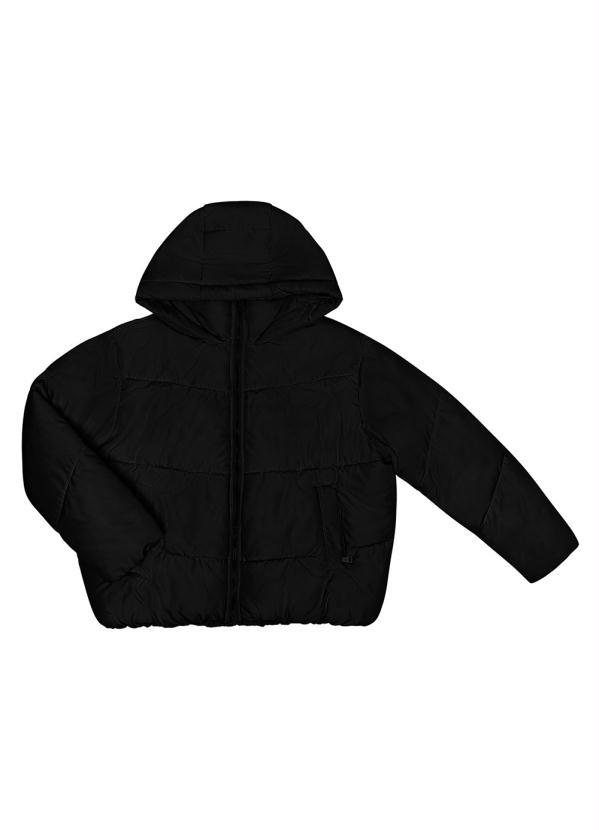 Endless - Jaqueta Puffer Feminina com Capuz Preto 1