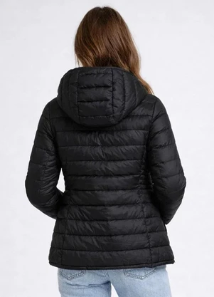 Rovitex - Jaqueta Puffer Feminina com Capuz Sea Surf Preto - ROVITEX