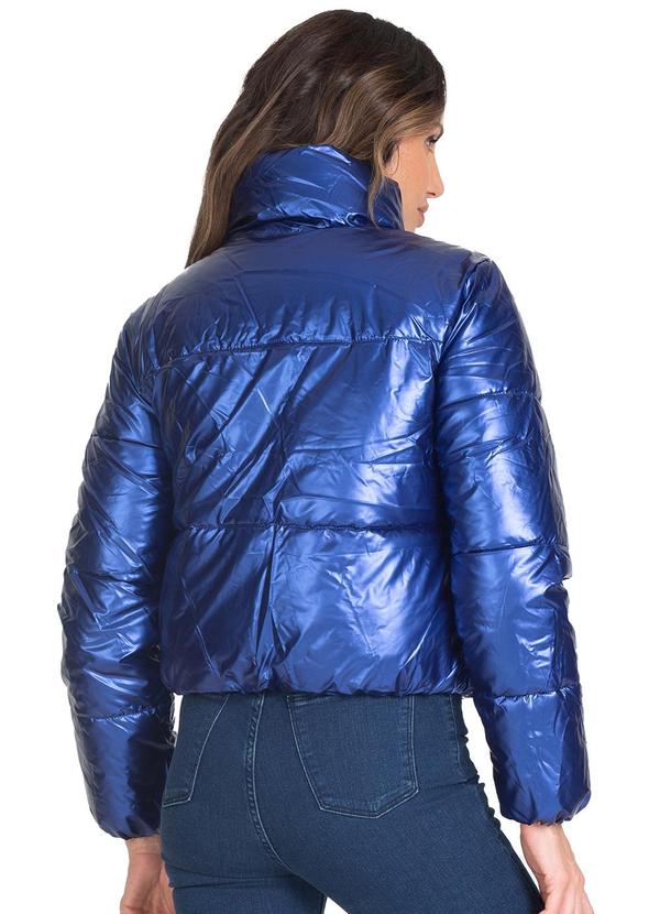 Select - Jaqueta Puffer Feminina Metalizada Azul 2