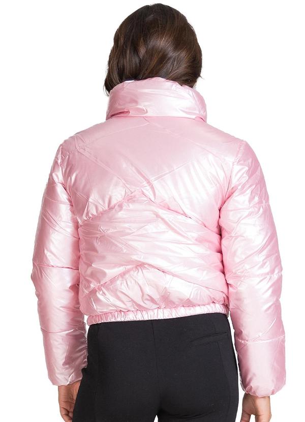 Select - Jaqueta Puffer Feminina Metalizada Rosa 2