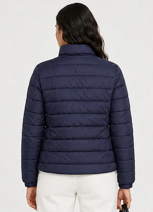 Rovitex - Jaqueta Puffer Feminina Peluciada Azul - ROVITEX