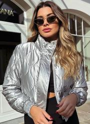 Jaqueta Puffer Metalizada em Matelass�