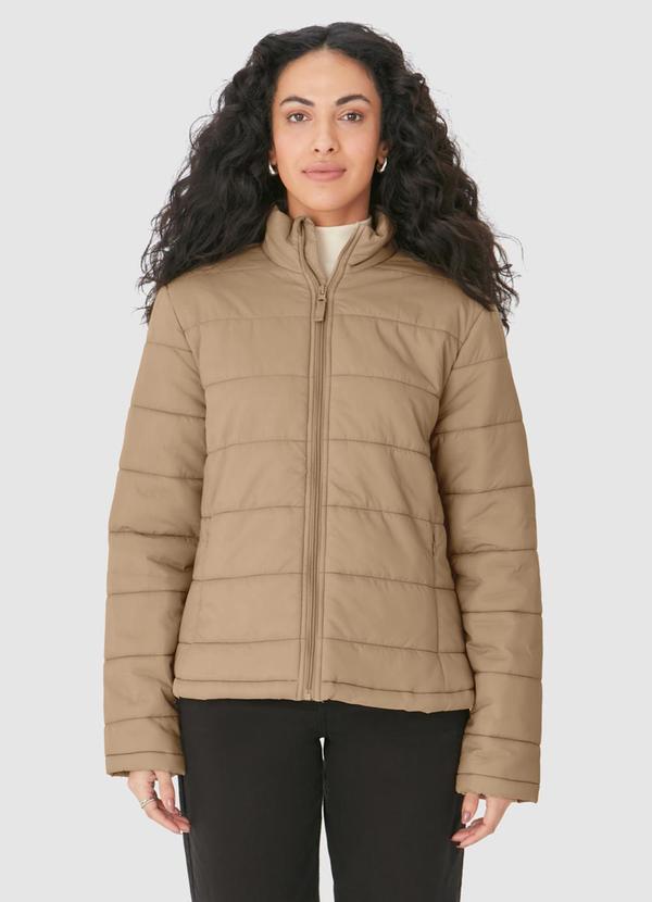 Malwee - Jaqueta Puffer Nylon Feminino Bege