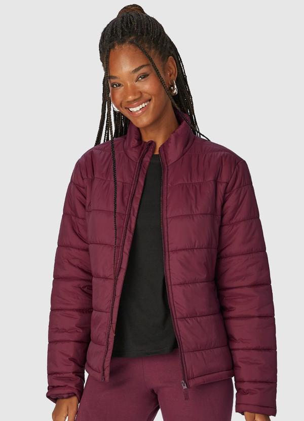 Malwee - Jaqueta Puffer Nylon Feminino Bordô