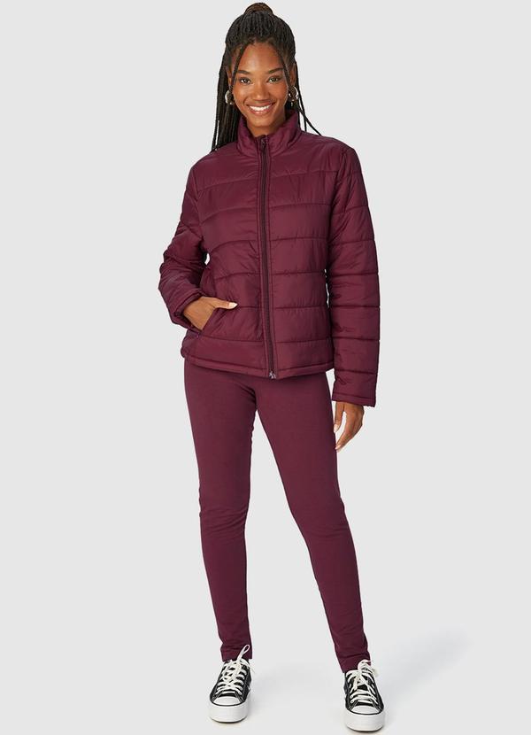 Malwee - Jaqueta Puffer Nylon Feminino Bordô 3