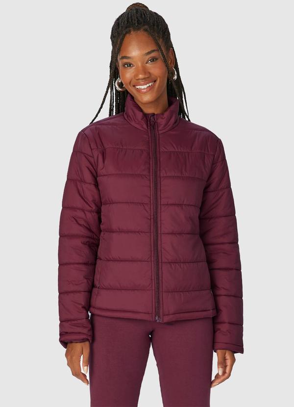 Malwee - Jaqueta Puffer Nylon Feminino Bordô 4
