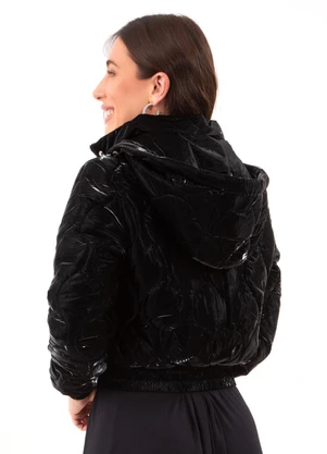 Quintess - Jaqueta Puffer Preto em Matelassê - QUINTESS