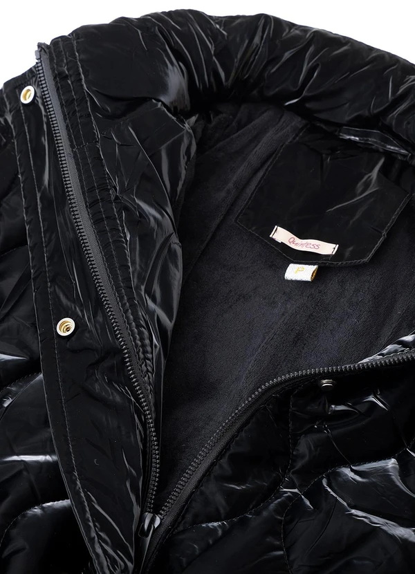 Quintess - Jaqueta Puffer Preto em Matelassê 2