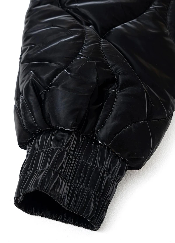Quintess - Jaqueta Puffer Preto em Matelassê 19